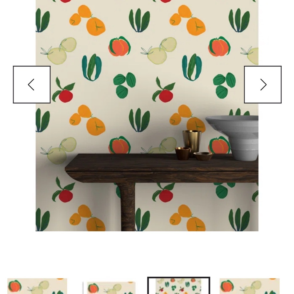 NIB Fruits and Veggies by Susan Habel double roll wallpaper Designer Multicolor